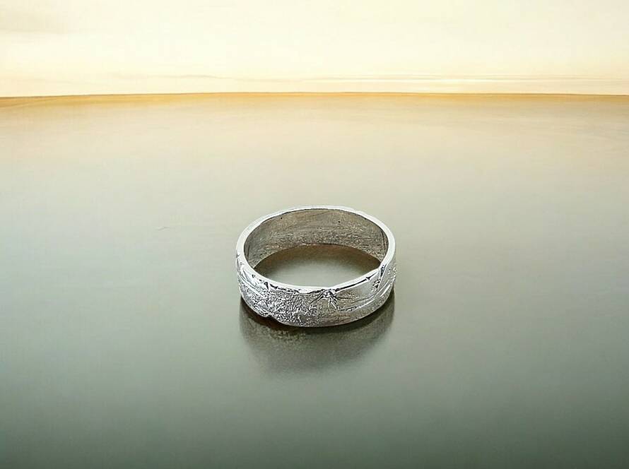 Bague pour homme Glacis en argent 925 poli avec texture mate et brillante - Lucile Favrat