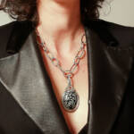 Collier Chaîne Dea avec Obsidienne Neige Lucile Favrat Bijoux
